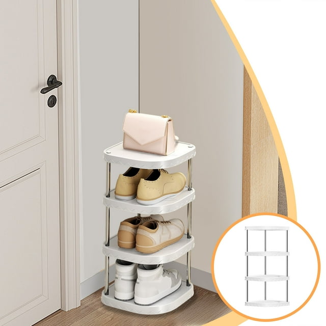 Zapatero para armario, zapatero de 4 niveles para puerta de casa, resistente, estrecho, con entrada para grietas pequeñas, zapatero multifuncional, estantes para guardar zapatos para dormitorio, armar