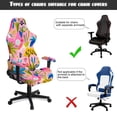 thumbnail image 6 of SCRAWLGOD Graffiti Floral Palm Tree Print Pink Print Gaming Chair Cover with Armrest Cover, Soft Computer Chair Slipcover with Armrest Cover Anti Slip Rotating Chair Protection with Elastic Band, 6 of 7