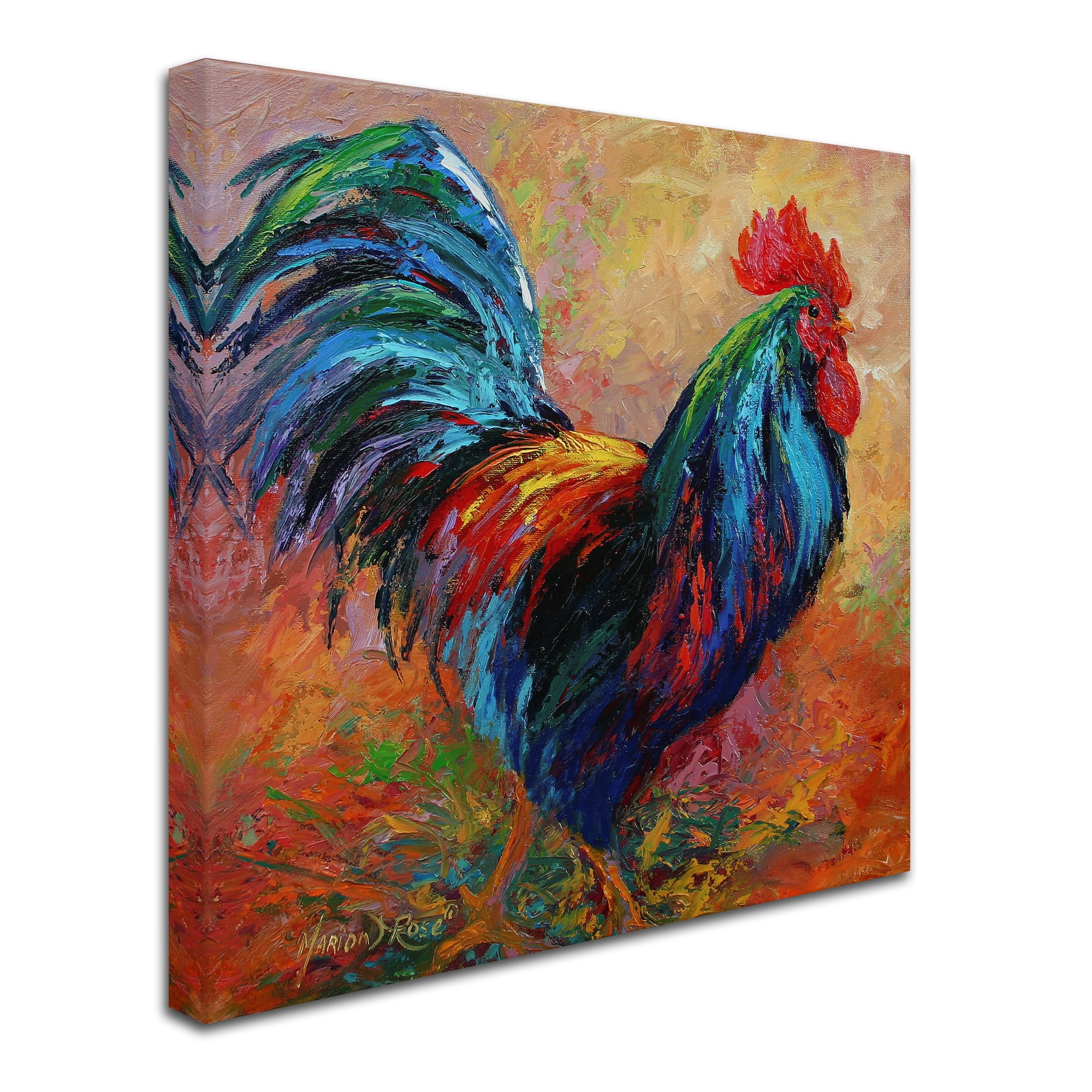 Trademark Fine Art 'Mr T Rooster' Canvas Art by Marion Rose