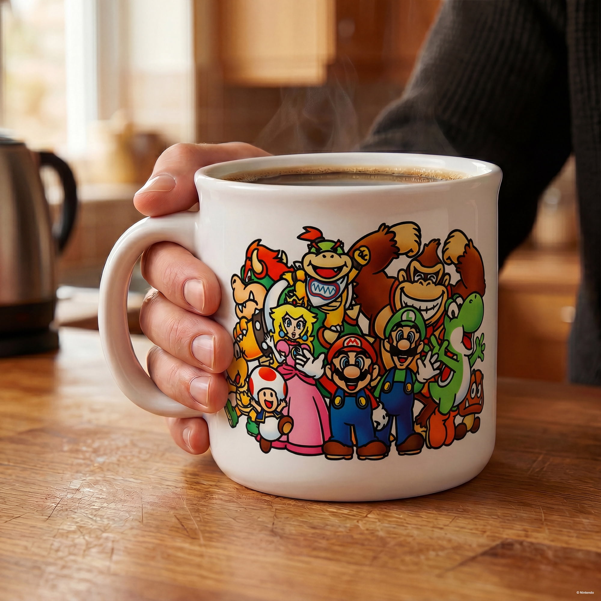 Pyramid America: Super Mario: Lineup - 20oz Ceramic Camper Mug - Coffee & Tea Cup, Microwave-Dishwasher Safe, Video Game Fan Collectible, Licensed