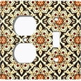 thumbnail image 4 of Metal Light Switch Plate Cover Red Yellow Mandala Flower Tile Pattern MDL030, 4 of 13