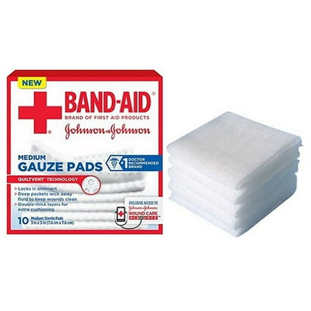 UPC 073598395544 product image for J  J BandAid First Aid Gauze Pads 3 x 3 10 CT Part No. 111657000 Qty  Per Box | upcitemdb.com