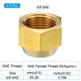 thumbnail image 3 of Uxcell 5/8 SAE Thread Brass Flare Cap 45 Degree Flared Tube Fitting Nut Hydraulic Pipe Fitting Glossy 5 Pack, 3 of 5