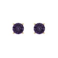 thumbnail image 3 of 0.2 Ct Round Cut Studs Purple Alexandrite 18K Yellow Solid Solid Gold Everyday Dainty Earrings Screw Back, 3 of 7