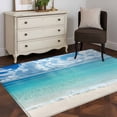 thumbnail image 4 of Ocean Blue Area Rug 3x5 FT, Non Slip Entryway Bedside Carpet, Beach Nature Coast Sea Shore Sky Seawater Washable Soft Floor Carpet Indoor Mat Non-Shedding Throw Rug for Dorm Kitchen Home Office, 4 of 9