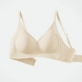 thumbnail image 5 of Amidoa Push-up Bras for Women Beige High Support Wire-Free Solid Bra Lingerie for Women L, 5 of 6