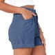 thumbnail image 1 of Pantalones cortos para mujer, cintura media, color puro, suaves, transpirables, sueltos, pantalones cortos para citas y trabajo, 1 of 5