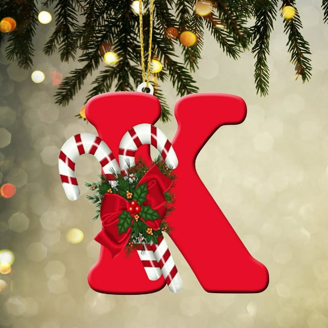 Fiudx Adornos de Letras para Árbol de Navidad, Colgante con 26 Letras Del Alfabeto, Decoración Personalizada Diy, Material Acrílico, Resistente y Ligero, Multiusos, Ideal para El Hogar y La Oficina,