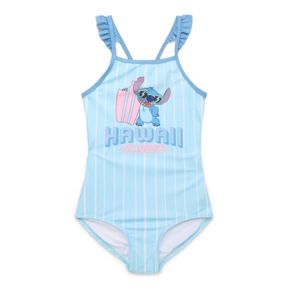 Lilo & Stitch Girls' One Piece Swimsuit with UPF 50 , Sizes 4-12