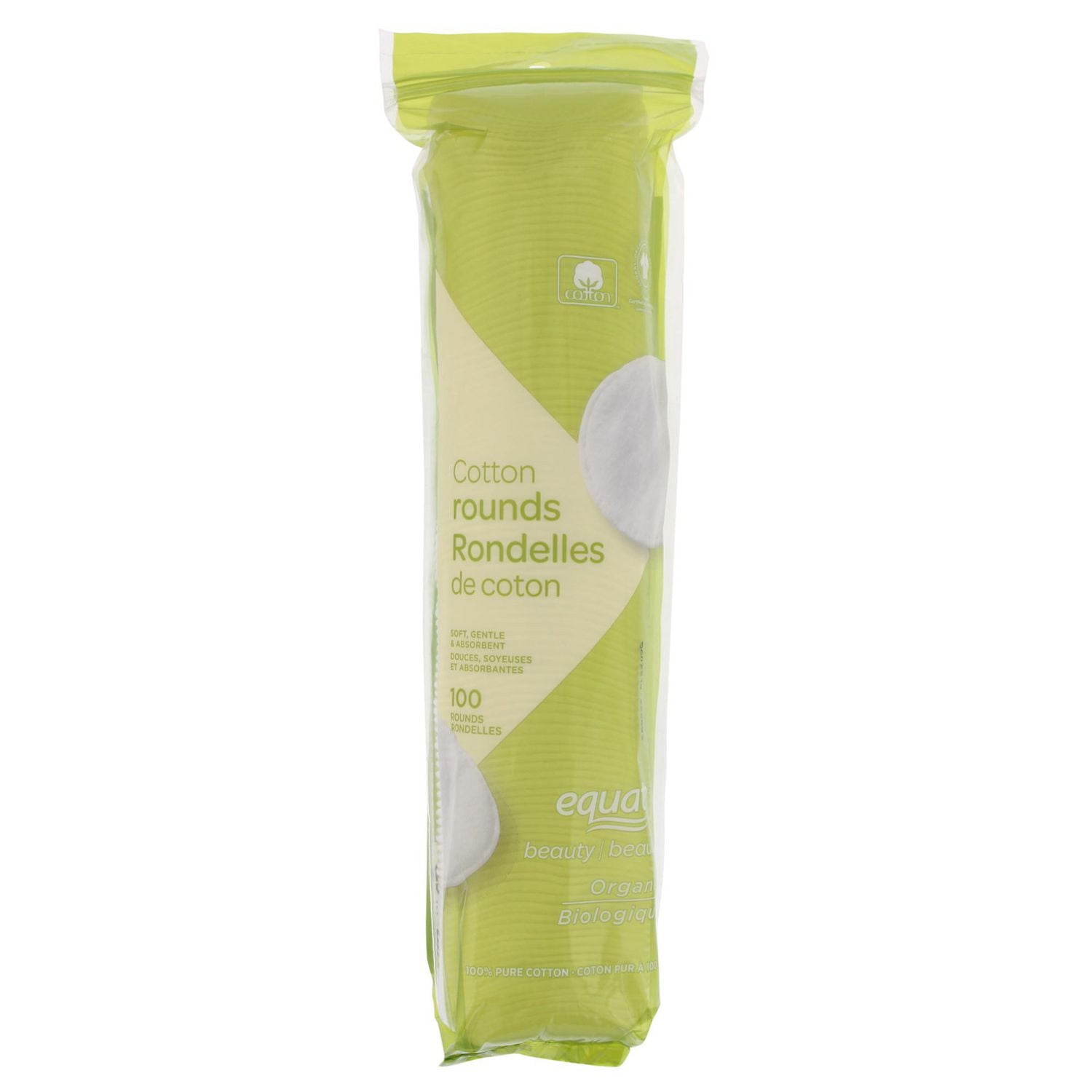 Equate Beauty Organic Cotton Rounds, 100 pack