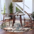 thumbnail image 4 of Christmas Elk, Round Area Rug 5 FT, Non Slip Bedroom Area Rug, Forest Winter Snowy Deer Tree Washable Soft Circular Carpet Non-Shedding Floor Mat for Kitchen Dining Room Foyer Balcony Dorm, 4 of 9