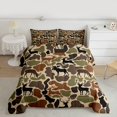 thumbnail image 2 of Feelyou Rustic Moose Deer Queen Comforter Set, Western Camouflage Bedding Set, 3pcs, 2 of 8
