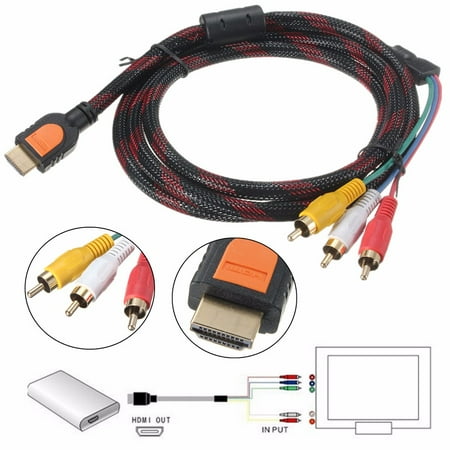 - 5FT/1.5M to 3 RCA Video/Audio AV Component Adapter Cable HD TV Adapter Converter 1080P for HDTV