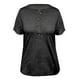 thumbnail image 5 of Gibobby Playera de Manga Corta Casual Suave Blusa informal manga corta con cuello redondo y botones color liso para mujer(Negro,XL), 5 of 5