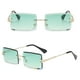thumbnail image 5 of 2x Gafas de terre Retro para mujer y hombre, gafas cuadradas pequeñas Vintage con montura sin montura lentes teñidas gafas protecci Yinane  gafas de sol cuadradas sin montura, 5 of 6