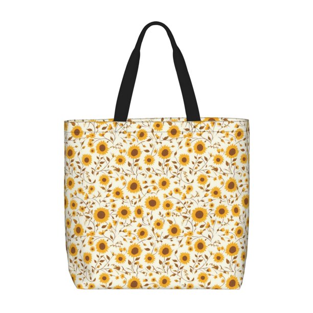 Easygdp Brown Leaf Sunflower Bolsa Tote para Mujer, Bolso de Hombro para Trabajo, Playa, Viajes, Compras y Supermercado