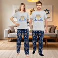 thumbnail image 2 of LuLiaMenton Matching Couples Hanukkah Pajamas Menorah Dreidel Short Sleeve Long Pants Set, 2 of 5