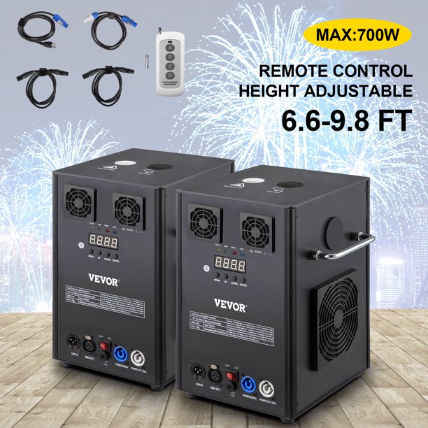 VEVOR 700W 2pcs Large Cold Spark Firework Machine 6.69.8ft Adjustable