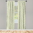 thumbnail image 4 of Ambesonne 1970s Window Curtains, Raindrop Shapes Classical, Each 28" W x 63" L, Green Brown and Beige, 4 of 4