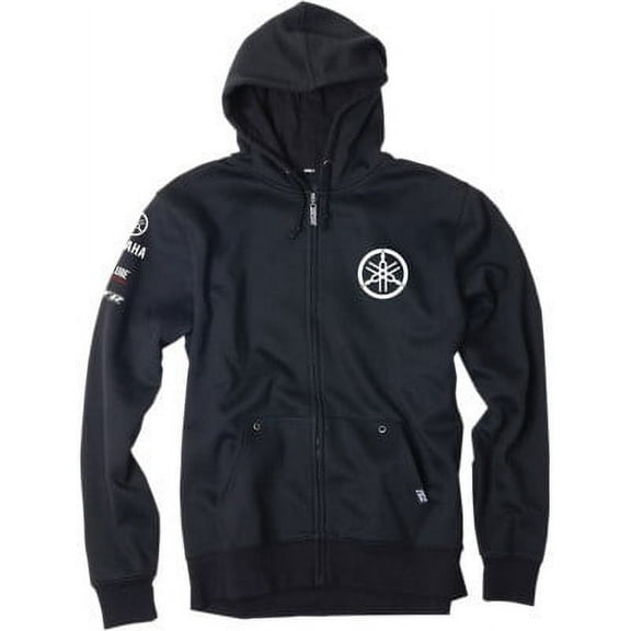 'Yamaha' Tuning Fork Zip-Up Sweatshirt (Black, Medium)