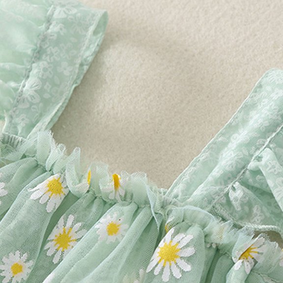 Vedolay Long Dress Girls Short Sleeve Dress Toddler to Little Kid,Yellow 12-18 Months