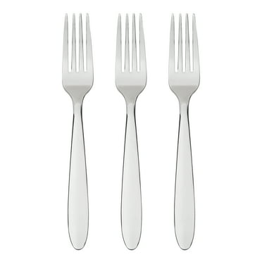 Mainstays Breck Stainless Steel Everyday Dinner Fork, 3 Piece Set, Silver