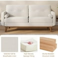 thumbnail image 5 of 64" Loveseat Sofa, Mid Century Modern Couch Comfy Love Seat Couches for Living Room, 2 Seater Deep Seat Couch Linen Upholstered Couch for Bedroom Office Small Space, 5 of 8