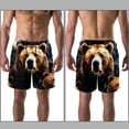 thumbnail image 3 of luoweisi Men's Beach Shorts Quick Dry Swim Trunks with Mesh Lining Bear L, 3 of 5