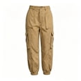 thumbnail image 3 of cocolona Womens Summer Casual High Waist Cargo Pants Elastic Waist Straight Outdoor Hiking Joggers with Pockets, 3 of 5