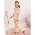 thumbnail image 4 of GYRATEDREAM 1-6T Toddler Baby Girl Two Piece Pajamas Set Long Sleeve Ruffle Button Down Cotton Pajamas Top Pants Sleepwear Clothes, 4 of 9