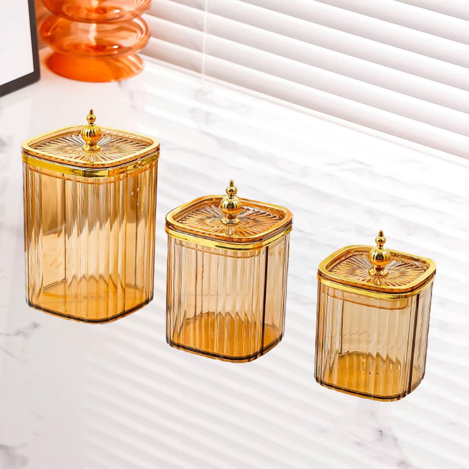 Baoblaze 3 Pieces Airtight Food Storage Container Grain Jar for Kitchen Wedding Candy Amber Bead