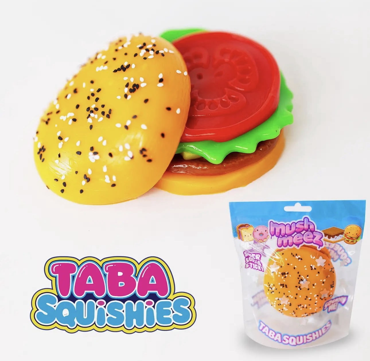 Mushmeez Taba Squishies Stress Squeeze Massage Food Squish Stress Ball Bags (2 Pack)