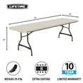 thumbnail image 3 of Lifetime 8 Foot Rectangle Nesting Folding Tables, Indoor/Outdoor Commercial Grade, Almond, Set of 4 (80707), 3 of 13