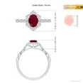 thumbnail image 4 of ANGARA Natural Oval 1 ct Ruby Trillium Floral Shank Ring in 14K White Gold for Women (Size-7x5mm) | July Birthstone, Birthday, Anniversary, Jewelry Gift for Women | Natural Ruby Ring, 4 of 9
