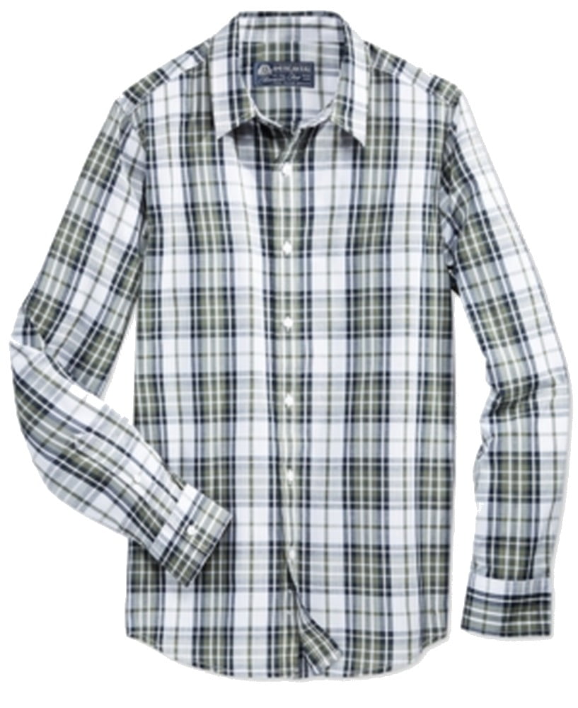NEW Green Sage Mens Size Large L Button Down Plaid Shirt