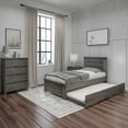 thumbnail image 5 of Max & Lily Twin Bed Frame with Plank Headboard and Trundle, Solid Wood Platform Bed, Driftwood, 5 of 6