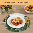 thumbnail image 4 of Palm Leaves Round 15 Inch Placemats Set of 4, Tropical Botanical Leaf Summer Wooden Gray HeatResistant Non Slip Place Mats for Dining Table, Wipeable Braided Kitchen Table Mats for Housewarming, 4 of 9