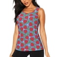 thumbnail image 2 of Picia Hand Drawn Strawberry Pattern Women's Workout Tank Top,Breathable Activewear,Slim Fit Athletic Top,Versatile Workout Moisture-wicking top-Small, 2 of 9