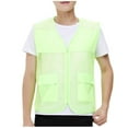 thumbnail image 5 of VBTAPA Mens Breathable Mesh Vest Jacket Lightweight Outdoor Cycling Travel Zip Up Vests Fishing Work Waistcoat with Multi Pockets Mint Green XL, 5 of 8