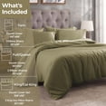 thumbnail image 2 of Superior Egyptian Cotton 300 Thread Count Duvet Cover Set, King/California King, Sage, 2 of 6