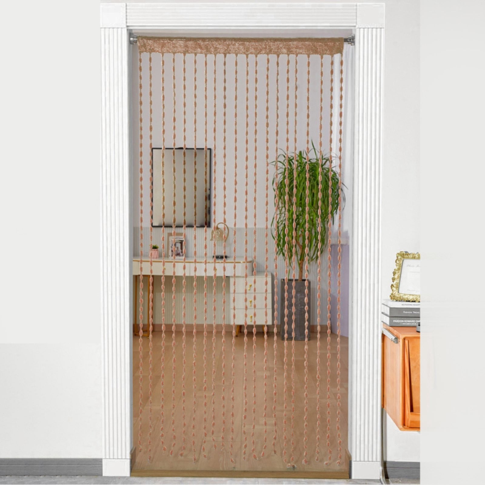Clearance! Wood Bamboo Beaded Curtains,Wooden Bead Door Curtain, Natural Wood Colorful Beaded String Hanging Doorway Divider for Doorway Porch Bedroom