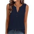 thumbnail image 2 of TGSLY Women's Waffle Knit Henley Tank Tops Breathable Soft Half Button Placket Solid Color Vest Loose Casual Fit Sleeveless Tunic Shirts XXL, 2 of 7