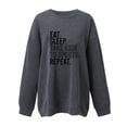 thumbnail image 2 of Eat Sleep Take Kids To Sports Repeat Sweatshirt for Women Funny Mommy Sweayshirt Color Dark Gray Size S, 2 of 3
