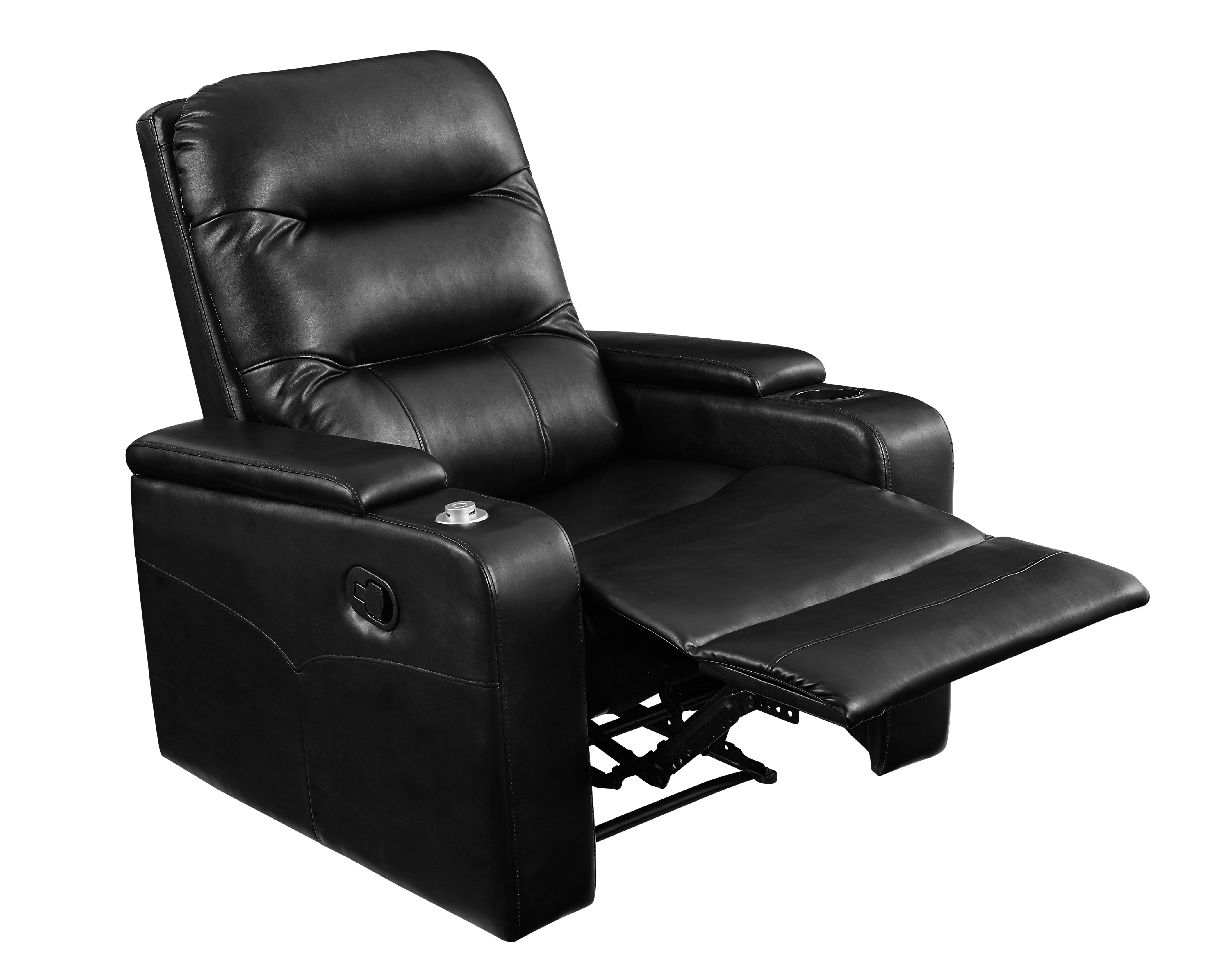 Relax-a-Lounger Lilac Manual Standard Recliner, Black Fabric - image 3 of 16