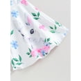 thumbnail image 3 of Bslissey Toddler Baby Girls Easter Pants Sets Bunny Floral Print Short Sleeve Tassel Hem T-shirt + Flared Pants + Headband 9M-4T Kids Casual Summer 3Pcs Outfits, 3 of 9