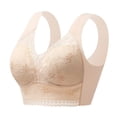 thumbnail image 1 of Women's Seamless Front Buckle Yoga Bra Adjustable Support Comfortable Lace Edge Wireless Sleep Large Cup Sports, 1 of 9