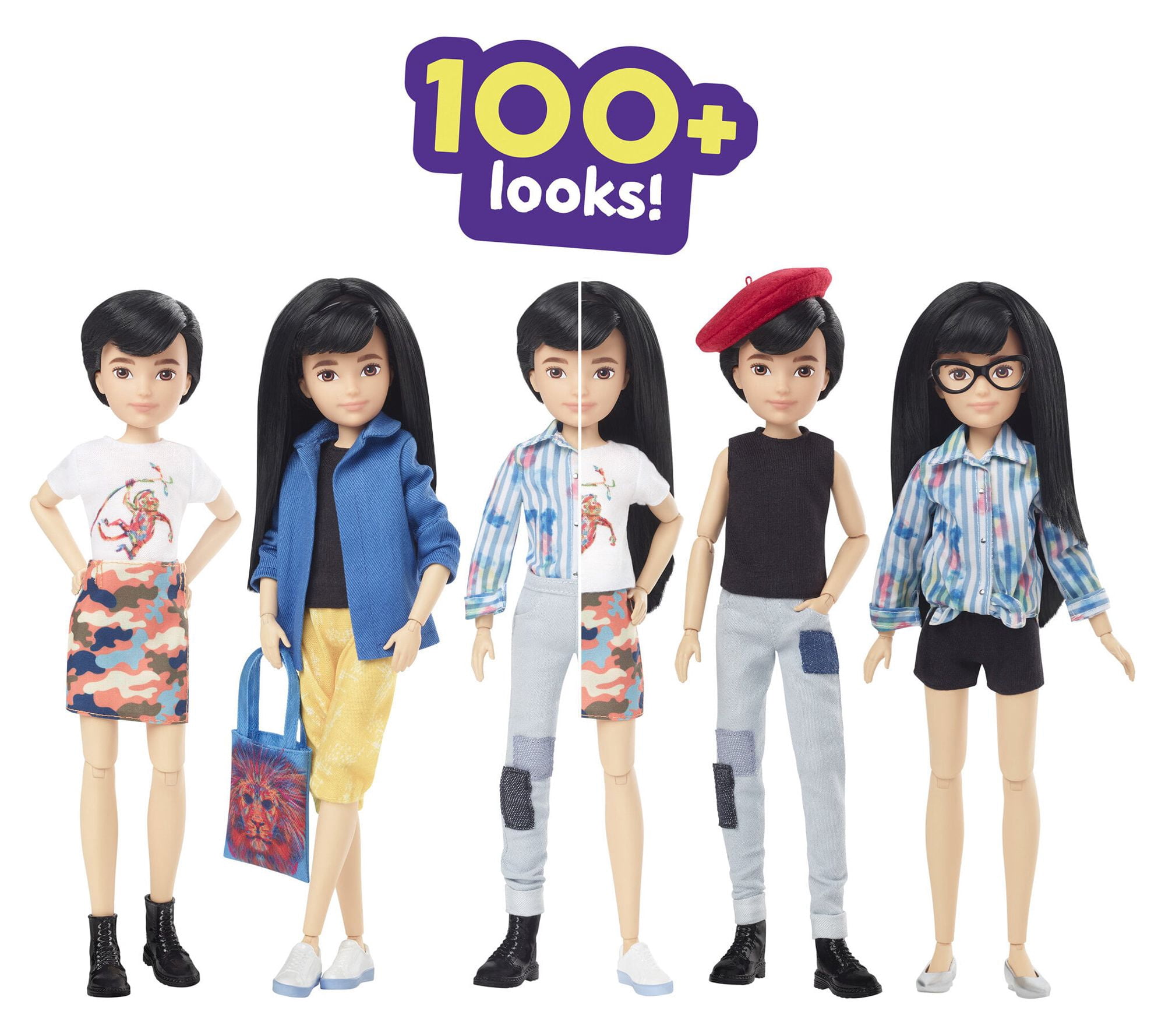 Creatable W Orld Deluxe Character Kit Customizable Doll, Black Straight Hair