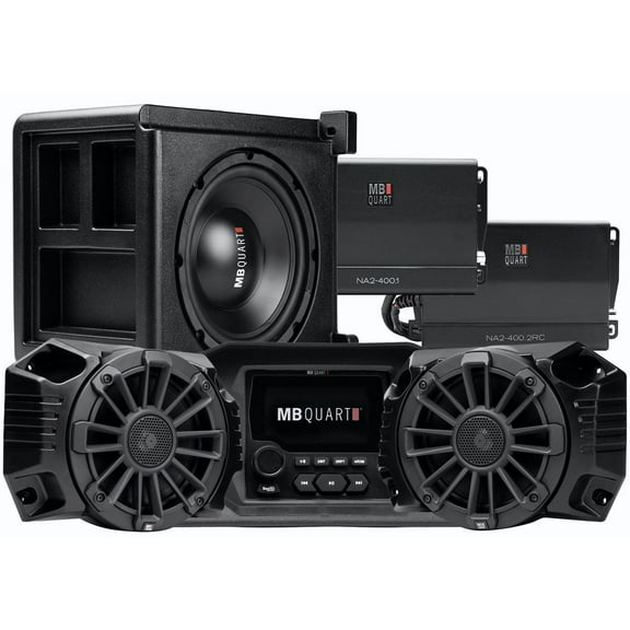 MB Quart MBQRG-STG3-1 Polaris Ranger Speakers Sub Receiver 2 Amps Enclosures