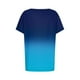 thumbnail image 2 of Blusas para las Mujeres Casual, Rayas Impresas Patchwork Manga Corta Cuello Redondo Top Hecho de 95% Poliéster 5% Spandex para el Verano, Tops Cortos para las Mujeres, 2 of 4