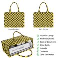 thumbnail image 2 of Large Capacity Tote Bag,Yellow and Black Checkerboard Checkered Pattern Handbag Fashion Luxury Tote Bag,15.7"x13"x 5.1" Inches,Laptop Compatible, 2 of 6